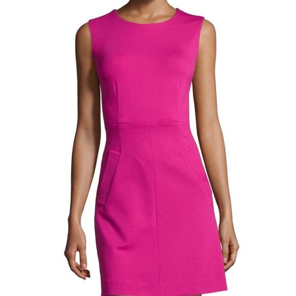 Diane von Furstenberg Women’s Sz 10 Hot Pink Sleeveless Fit & Flare Rayon Dress - Picture 1 of 15